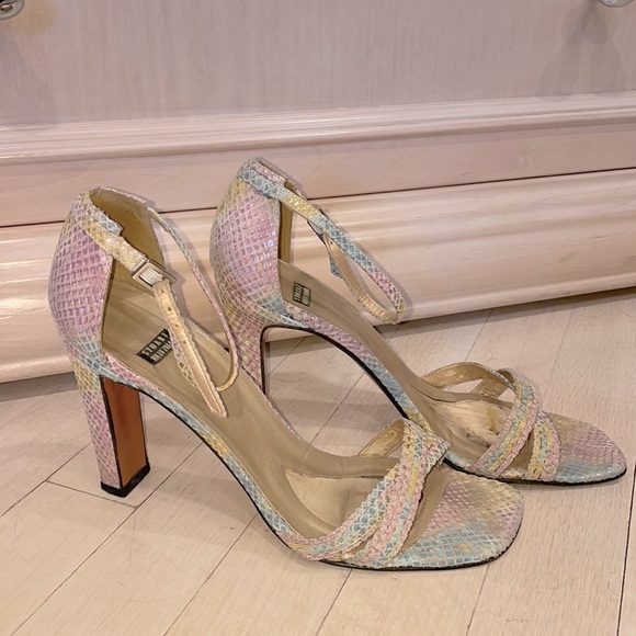 Stuart Weitzman multicolor faux snakeskin heel - Picture 1 of 5